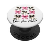 ¿Vaca Que estás Haciendo? Granjero lechero Divertido Vaca Agricultura lechera Chica Mamá PopSockets PopGrip Adhesivo
