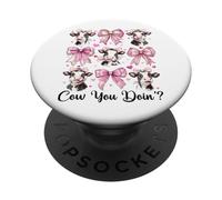 ¿Vaca Que estás Haciendo? Granjero lechero Divertido Vaca Agricultura lechera Chica Mamá PopSockets PopGrip Adhesivo