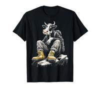Vaca Relajante Vagabundo Animal Ilustración Gráfica Vaca Camiseta
