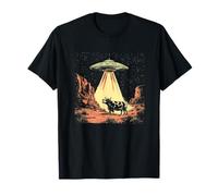 Vaca secuestrando ovni en paisaje desértico Camiseta