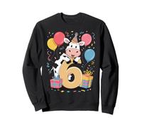 Vaca sexto cumpleaños para niño niña 6 años sexto seis vaca Sudadera
