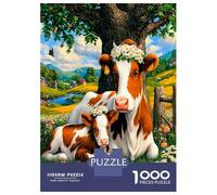Vaca Ternilla Prado 1000 Piezas Felicidad Familiar Pastoral Set De Puzzle, Cartón-para Mayores Entusiastas, Entrena La Concentración, Regalo De Inauguración O Oficina 70x50cm/1000pcs
