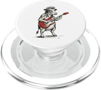 Vaca Tocando Guitarra Rock & Roll Vacas Música Rockera PopSockets PopGrip para MagSafe