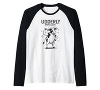 Vaca tremendamente ridícula, Divertida y Fuerte Que se flexiona Camiseta Manga Raglan