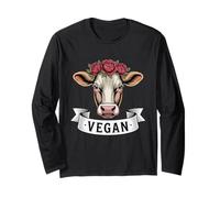 Vaca Vegana con Flor Corona Animal Manga Larga