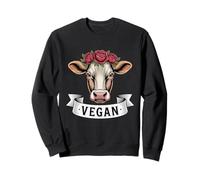 Vaca Vegana con Flor Corona Animal Sudadera