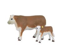 Vaca y ternero Hereford de Big Country Toys, escala 1:20, pintados a mano, juguetes de granja, juguetes de animales de granja