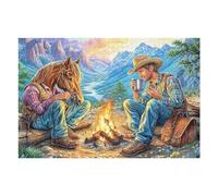 Vacaboy de fogata y su Caballo Puzzle 1000 Piezas Familiar Creativo Rompecabezas 3D para Familia Juguete Educativo Construir Maquetas Aliviar Estrés 1000 PCS