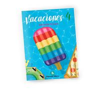 Vacaciones 4 Primaria | Cuaderno con lengua, matemáticas, inglés y medio | Incluye vídeos y manualidades | Para niños y niñas de 9 a 10 años