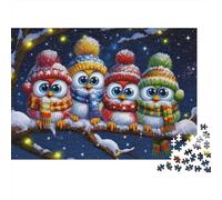 Vacaciones de búhos de Invierno Rompecabezas Imposible,desafío para Adultos Interesante Juego Educativo 1000 Piezas Obra De Arte De Juego De para Adultos Y Niños A Partir De 12 Años 38x26cm/1000pcs