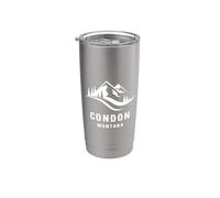 Vacaciones de invierno de recuerdo de las montañas Condon Montana Vaso térmico de acero inoxidable de doble pared