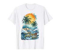 Vacaciones de Primavera en Cancún 2026 Acuarela de Palmeras Camiseta