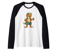Vacaciones de verano de dinosaurios geniales Camiseta Manga Raglan