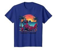 Vacaciones de Verano de Old Glory Camiseta, Niños, Azul Real, 3 años