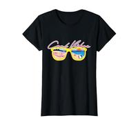 Vacaciones de Verano en Pink Panther Cool Vibes Beach Camiseta, Mujer, Negro, S