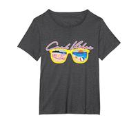 Vacaciones de Verano en Pink Panther Cool Vibes Beach Camiseta, Mujer Tallas Grandes, Jaspeado Oscuro, 3XL Grande