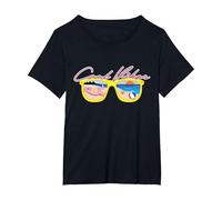 Vacaciones de Verano en Pink Panther Cool Vibes Beach Camiseta, Mujer Tallas Grandes, Negro, 2XL Grande
