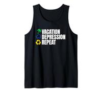 Vacaciones Depresión Repetir Divertido Retro Camiseta sin Mangas