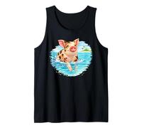 Vacaciones en Bahamas Swimming Pig Tropical Island Camiseta sin Mangas