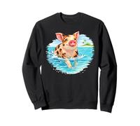 Vacaciones en Bahamas Swimming Pig Tropical Island Sudadera