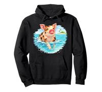 Vacaciones en Bahamas Swimming Pig Tropical Island Sudadera con Capucha