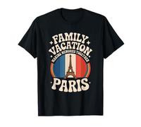 Vacaciones en Familia Francia París Torre Eiffel Retro Travel Camiseta