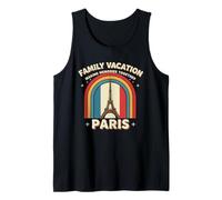 Vacaciones en Familia Francia París Torre Eiffel Retro Travel Camiseta sin Mangas