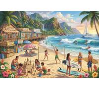 Vacaciones en la Costa Soleada Puzzle De Madera 500 Piezas Adultos Y Niños,Anti-estrés,Reto,Regalo Ideal,Deco Pared,Madera,Rompecabezas,14 Años+,Relax,Desafío,Educativo (52x38cm)
