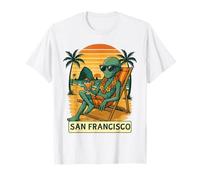 Vacaciones en la Playa de San Francisco Viajes Extraterrestres Divertidos Camiseta
