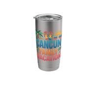 Vacaciones familiares en Cancún Viaje en grupo a juego México Beach Vaso térmico de acero inoxidable de doble pared