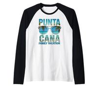 Vacaciones Familiares en Punta Cana Tropical Beach Memorias de Viaje Camiseta Manga Raglan