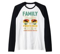 Vacaciones Familiares Puerto Rico 2026 Sunset Gafas de Sol Camiseta Manga Raglan