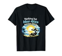 Vacaciones Permanentes Fiesta Azul Cielo Líneas Tan Camiseta
