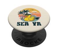 Vacaciones Rubber Duck Captain Sea Ya Cruise Hombres Mujeres Niños PopSockets PopGrip Adhesivo