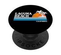 Vacaciones tropicales al estilo vintage de los 80 en Laguna Beach, EE. UU. PopSockets PopGrip Adhesivo