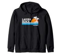 Vacaciones tropicales al estilo vintage de los 80 en Laguna Beach, EE. UU. Sudadera con Capucha