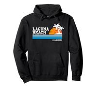 Vacaciones tropicales al estilo vintage de los 80 en Laguna Beach, EE. UU. Sudadera con Capucha