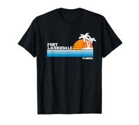 Vacaciones tropicales en Fort Lauderdale, puesta de sol vintage al estilo de los 80 Camiseta