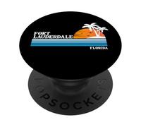 Vacaciones tropicales en Fort Lauderdale, puesta de sol vintage al estilo de los 80 PopSockets PopGrip Adhesivo