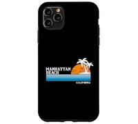Vacaciones tropicales en Manhattan Beach, puesta de sol vintage al estilo de los 80 Carcasa para iPhone 11 Pro Max