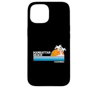 Vacaciones tropicales en Manhattan Beach, puesta de sol vintage al estilo de los 80 Carcasa para iPhone 15