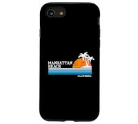 Vacaciones tropicales en Manhattan Beach, puesta de sol vintage al estilo de los 80 Carcasa para iPhone SE (2020) / 7 / 8