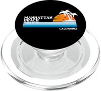 Vacaciones tropicales en Manhattan Beach, puesta de sol vintage al estilo de los 80 PopSockets PopGrip para MagSafe