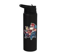 Vacaciones tropicales en Santa Beach Island Sunny Christmas en julio Stainless Steel Insulated Water Bottle