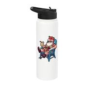 Vacaciones tropicales en Santa Beach Island Sunny Christmas en julio Stainless Steel Insulated Water Bottle