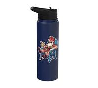 Vacaciones tropicales en Santa Beach Island Sunny Christmas en julio Stainless Steel Insulated Water Bottle