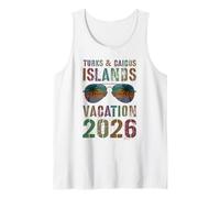 Vacaciones Vintage Turks & Caicos 2026 Viaje Verano Camiseta sin Mangas