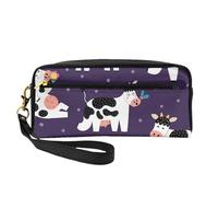 Vacas Divertidas Granja Divertida, Bolsa de Maquillaje Bolsa de cosméticos Bolsa de Aseo de Viaje portátil Estuche de Cuero para Mujeres y niñas