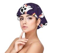 Vacas divertidas Granja divertida,Gorro de dormir de satén para adultos - Gorro de dormir elástico para mujer, cubrecabello nocturno