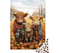 Vacas Highland de otoño 1000 Pieza Stock De Cartas Premium Rompecabezas Conjunto para Adultos Desafío Educativo Presente Divertido Decoración De Paredes 70x50cm/1000pcs
